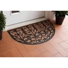 HomeRoots 24" X 36" Black Rubber Scrollwork Outdoor Semi Circle Door Mat - 2 of 3