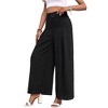 Women's Minimalist Wide Leg Trousers - High Waist Draping Work Pants - 2 of 4