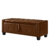 JUJABU 48" Upholstered Storage Ottoman Bench with Faux Leather Seat for Bedroom, Living Room, or Hallway - 2 of 4