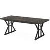 Lirago,Farmhouse Dining Table - Vintage Black Top, Black Trestle Base, Rustic Dining for 6 People - 4 of 4