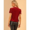 INSPIRE CHIC Women's Sequin Velvet Crew Neck Short Sleeve T-shirt - 4 of 4