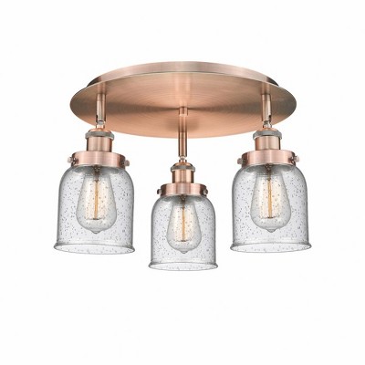 Bell - 3 Light Flush Mount In Art Deco Style-9.25 Inches Tall and 16.75 Inches Wide