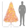 TopComfy Christmas Tree Stand 6ft Prelit Douglas Fir Artificial Christmas Tree with Realistic Branches, Pink, 40.3"*40.3"*70.8" - 3 of 4