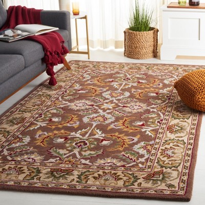 Ivory and Brown Hand-Tufted Wool 8' x 10' Area Rug