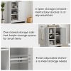 White Bathroom Storage Cabinet with Doors & Adjustable Shelf, Freestanding Bathroom Floor Cabinet for Kitchen, Dining Room, Entryway, Living Room - 4 of 4