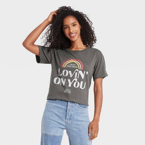 Women S Luke Combs I M Lovin On You Short Sleeve Graphic T Shirt Charcoal Gray Target