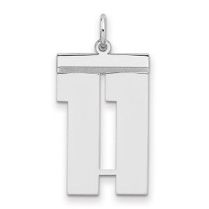 Black Bow Jewelry Sterling Silver, Athletic Collection, Large Polished Number 11 Pendant - 1 of 3