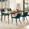 Costway Dining Chair Set of 4 Faux Leather Upholstered Kitchen Chairs with Metal Legs Black/Gray/Green - 4 of 4