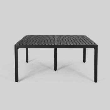 Tahoe Square Aluminum Modern Woven Accents Dining Table - Christopher Knight Home
