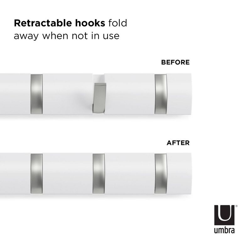 Umbra Flip Decorative Hook Rack White, 5 of 10