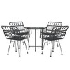vidaXL Garden Dining Set Black Poly Rattan Medium Ergonomic - Black - 3 of 4