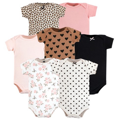 Hudson Baby Infant Girl Cotton Bodysuits, Cinnamon Pink Prints : Target