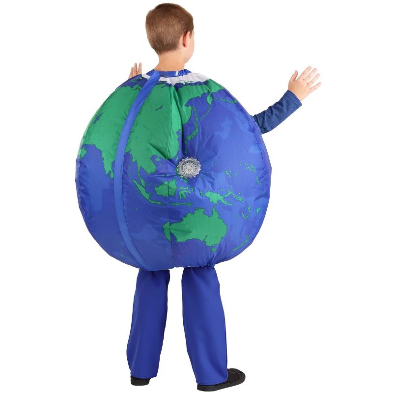 HalloweenCostumes.com One Size Fits Most   Earth Costume for Kids, Blue/Green, 5 of 6