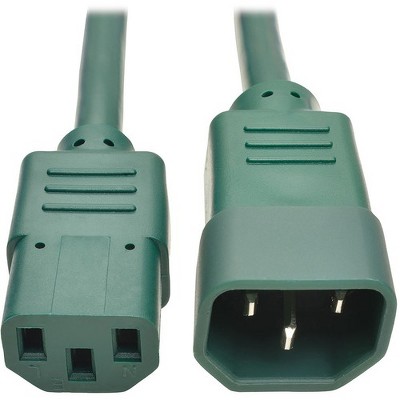  Tripp Lite 6ft Heavy Duty Power Extension Cord 15A 14 AWG C14 C13 Green 6' - For Computer, Scanner, Printer, Monitor, Power Supply, Workstation 