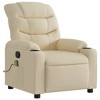 VidaXL Massage Recliner Chair Cream Fabric - 3 of 4