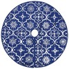 Aghana Digitals Blue 3ft Fabric Christmas Tree Skirt with Snow Pattern & Matching Sock, Soft - 3 of 4