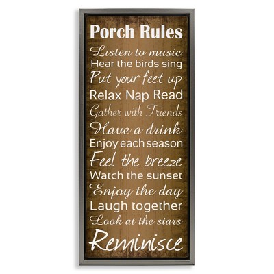 Stupell Industries Porch Rules Country Rustic, 11" x 25"