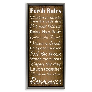 Stupell Industries Porch Rules Country Rustic, 11" x 25" - 1 of 4