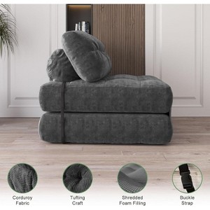 Folding Sofa Bed, Futon Sofa Bed, Floor Folding Couch, Convertible Sleeper Chair with Pillow Foldable Mattress Back Support - 1 of 4