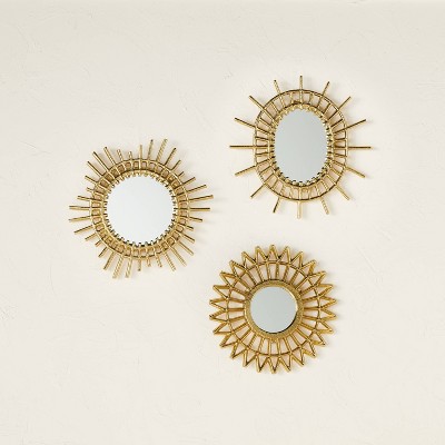 Set of 3 Sar Wall Mirrors Brass - Opalhouse™ designed with Jungalow™
