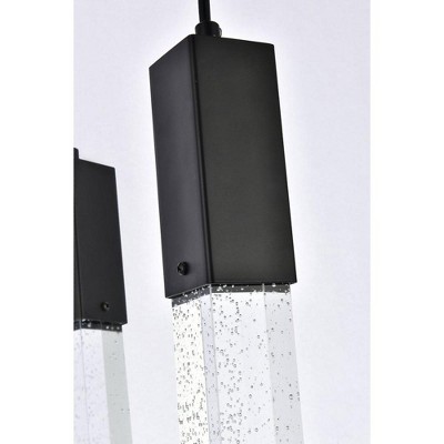 Adjustable Modern Black Metal & Crystal LED Pendant Light