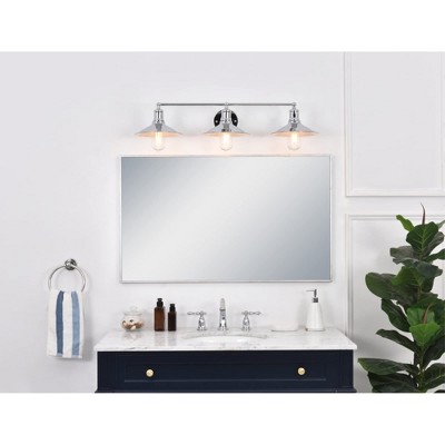 Etude 3-Light Chrome Wall Sconce with Black Shade