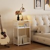 MOEPISY Record Player Stand with Storage Up to 100 Albums, Turntable Stand for Vinyl, White - 2 of 4