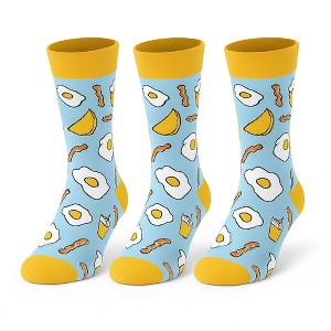 Funny Food Socks for Men and Women 3 Pairs Colorful Novelty Crew Socks Cotton Unisex Fit - 1 of 4