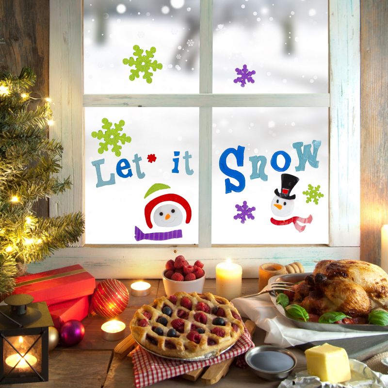 Northlight 21-Piece Let It Snow Santa and Snowman Gel Christmas Window Clings, 2 of 3