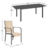 EROMMY 7 Piece Patio Expandable Table Dining Set, Outdoor Dining Table And Chairs Set For 4 To 8, 6 Textilene Chairs, 1 Iron Expandable Dining Table - 3 of 4
