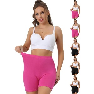 INSPIRE CHIC Women's Mid-Thigh Boxer Full Coverage Soft Stretch Boxer Briefs 6 Packs - 1 of 4