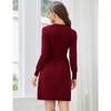 Clearlove Womens A-Line Sweater Dress Long Sleeve Casual Knitted Crew Neck High Waist Flowy Ruffled Mini Dress - 2 of 4