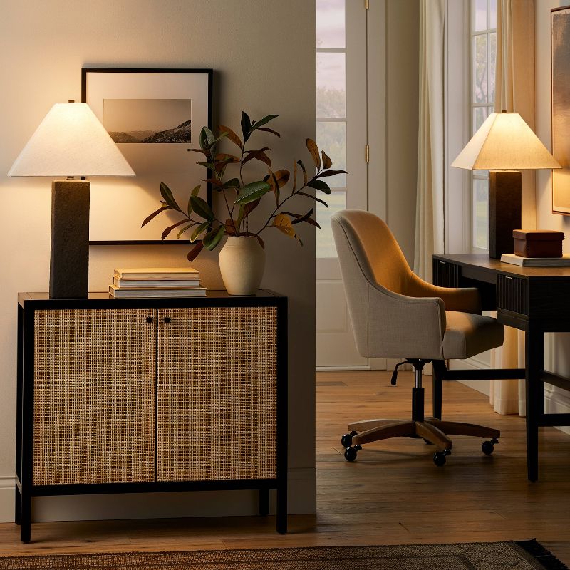 Square Table Lamp with Tapered Shade Black (Includes LED Light Bulb) - Threshold&#8482; designed with Studio McGee, 3 of 6