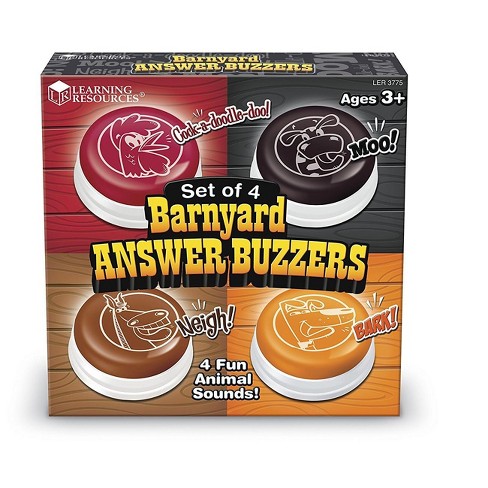 Learning Resources Recordable Answer Buzzers - Set of 4, Ages 3+ Game Night  Buzzers 