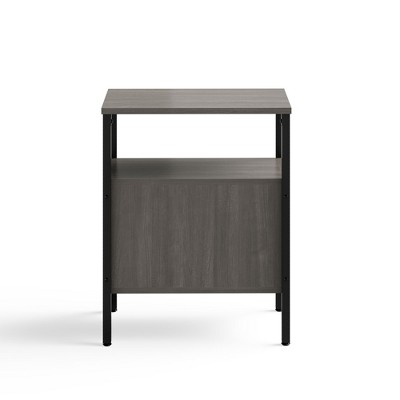 Sterling Ash Laminate and Black Steel Home Office Storage Unit
