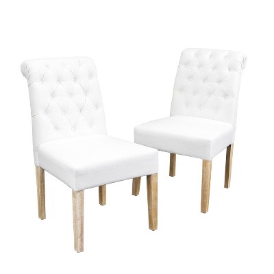 GDFStudio Emerson Contemporary Tufted Rolltop Dining Chairs (Set of 2)