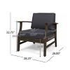 Outdoor Acacia Wood Armrests Club Chair,Fabric Upholstered Armrests Chair,Club Chair With Wood Frame And Slat Design Backrest-Coolbibila - 4 of 4