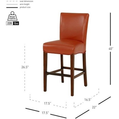 Adjustable Pumpkin Leather Saddle Style Counter Stool