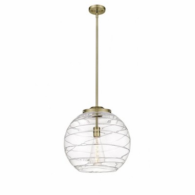 Athens Deco Swirl - 1 Light Pendant In Industrial Style-17.13 Inches Tall and 15.75 Inches Wide