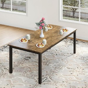 GustoWave Industrial Dining Table for 6-8 People, with Metal Legs - 1 of 4