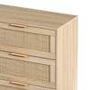 CAVINAS 51.1"/43.3" 6-Drawer Dresser,Rattan Wooden Chest of Drawers with Spacious Storage Space for Bedroom and Entryway,2 Columns,3 Rows - 4 of 4