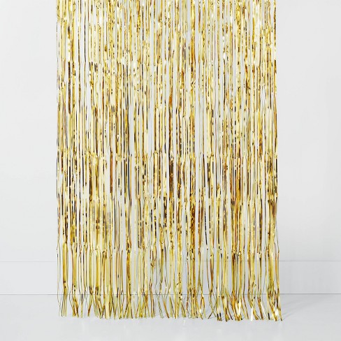 Gold Metallic Party Streamers Backdrop, Gold Birthday Backdrop, Gold and  White Party Decor, Birthday Party Decor, Gold Party Decorations 