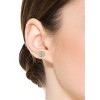 Guili Sterling Silver Rhodium or 14K Gold Plated Clear Round Cubic Zirconia Milgrain Halo Stud Earrings for a Stunning Shine and Exquisite Radiance - 3 of 3