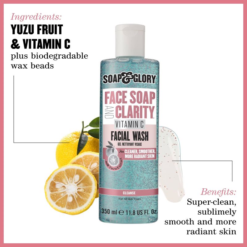 Soap &#38; Glory Face Soap &#38; Clarity 3-in-1 Daily Vitamin C Facial Wash - 11.8 fl oz, 4 of 10