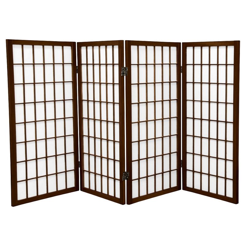 3 ft. Tall Window Pane Shoji Screen (4 Panels) - Oriental Furniture, 1 of 3
