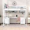 PAGED Full Size Loft Bed with Desk Modern Wooded Bed Frame with Storage Shelves and Drawers for Bedroom - 2 of 4