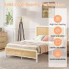 Rattan Bed Frame with Headboard, Modern Boho Cane Platform Bed, Heavy Duty Steel Slat Support, Noise-Free, No Box Spring Needed - 4 of 4