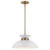 Nuvo Lighting Perkins 1 - Light Pendant in  Matte White/Burnished Brass - 2 of 4