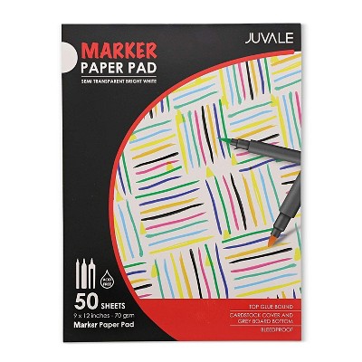 Juvale 50 Sheets White Semi-Transparent Drawing Paper Sketch Pads for Markers 9 x 12 In