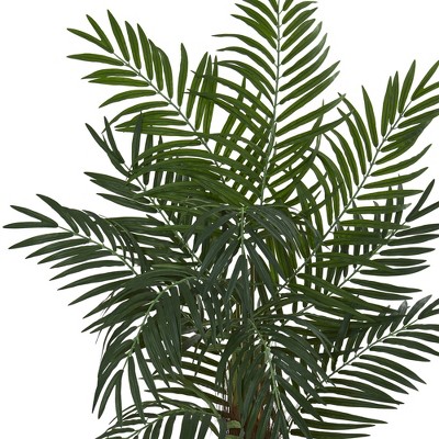 Serene Palm 5.5' Silk Artificial Tree in White Tower Planter